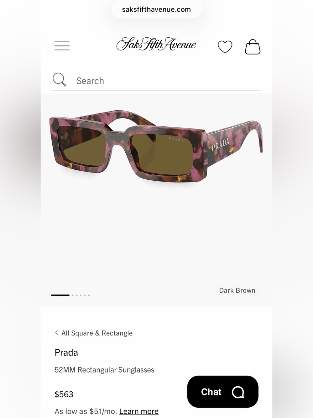 Prada Women’s Tortoiseshell Rectangular Sunglasses
